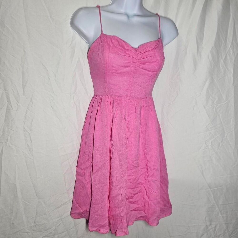 vintage y2k pink sweetheart neckline mini a-line dress